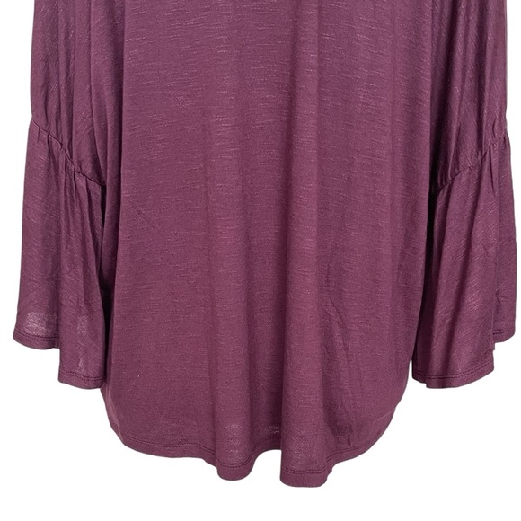 Olive + Oak Boxy Oversized Flare Sleeve Top Purple Women’s Size S - Picture 6 of 8
